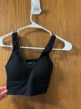 Aeropostale Black Ribbed Bralette Crop Top